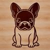 French Bulldog Silhouette A simple line drawing of a French Bulldog sitting on its haunches, suitable for vector art and commercial use.