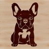 Cute Sitting Dog SVG File A vector illustration of a sitting French Bulldog breed dog.