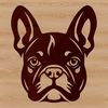 French Bulldog Face Vector Illustration A vector graphic representation of a typical French Bulldog facial features.