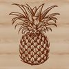 Free SVG Vector Artwork A stylized illustration of a pineapple, commonly associated with tropical vacations and fruit-based cuisine.