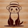 Ferret in a Fancy Hat A digital illustration of a ferret with a hat on its head.