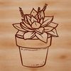 A detailed illustration of a succulent plant with thick fleshy leaves, suitable for vector graphics designs.