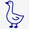A simple vector illustration of a goose in silhouette form, ideal for commercial or personal use as a cut file or stencil.