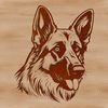 German Shepherd Dog Breed Silhouette A high-quality vector graphic of a German Shepherd breed dog's facial features.