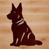 Calm German Shepherd Portrait A seated German shepherd dog with a calm expression.