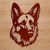 Vector graphic representation of a German Shepherd breed, suitable for various designs and projects.