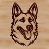 Beautiful German Shepherd Clip Art A high-quality illustration of a German Shepherd's head, suitable for vector graphics projects.