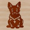 Calm German Shepherd Vector Illustration Close-up vector illustration of a calm German Shepherd sitting on its haunches.