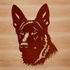 Beautiful German Shepherd Dog Profile An SVG graphic of a German shepherd breed dog in profile.