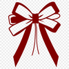 A simple bow symbol made from a curved ribbon, suitable for gift wrapping or party decorations.