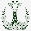 Savanna Giraffe SVG Icon A tall savanna animal with spotted coat and long neck, suitable for vector design.