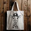 Tall Mammal SVG Design A tall savannah animal with spots wearing a decorative hat.