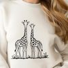 Spotted Safari Animal Vector Illustration A tall, spotted giraffe roaming in a savannah landscape.