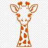 Elegant Savannah Wildlife A high-resolution illustration of a giraffe in a natural savannah setting.