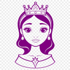 Beautiful Female Character SVG Icon A princess illustration with elegant attire, suitable for various digital designs.