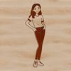 A young female character created as a vector graphic.