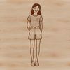 A digital illustration of a young female figure, suitable for vector art and design projects.
