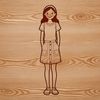 A young female character designed as vector art for crafting and design purposes.