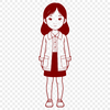 Cute Digital Girl Design in Scalable Format A digital drawing of a female child designed in a scalable format suitable for various applications.