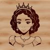 A young female princess character in digital vector format, suitable for cutting machines and editing software.