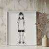 Girl Illustration in Various Poses Vector graphic illustration of a young girl in various poses.