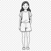 Simple Girl Illustration A young girl depicted in a simple illustration style with clean lines.