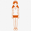 Beautiful Girl SVG Template for Cricut and Laser Cutters A vector illustration of a young girl, suitable for digital cutting machines like Cricut and laser cutters.