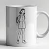 A simple vector illustration of a young girl with basic facial features.
