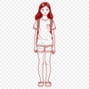 Girl SVG Clipart Design SVG illustration of a young girl in various poses and outfits for vector art design templates.