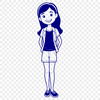 A young girl character designed as vector art, suitable for digital editing in programs like Illustrator or Photoshop.