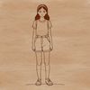 A young female figure created as vector art, suitable for various design applications.