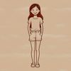 Free Female Clip Art Design Young female character in vector format suitable for various digital uses.