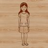 Female silhouette drawn in a digital format suitable for cutting machines.
