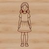 Young Girl Clip Art A young girl illustrated in a simple style, suitable for digital cutting machines and craft projects.