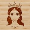 Vector art image of a young girl in a princess costume, ideal for digital crafts and designs.