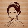 A royalty-inspired female character in a medieval-style gown, created as a vector graphic.