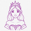 Young Female SVG Design A digital illustration of a young female princess character designed as a vector art.