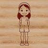 A simple illustration of a young female character, suitable for vector graphics projects.