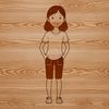 A young female figure created in vector graphics format.
