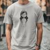 Young female silhouette created as a digital vector graphic.