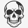 Dark Art Illustration A stylized illustration of a skull with intricate details, suitable for use in various design projects.