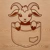Cute Goat Silhouette SVG A playful goat peeking out from behind a fence post on a farm.