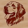 Golden Retriever Close-Up A close-up of a Golden Retriever's head, ideal for pet owners or enthusiasts looking for vector art.