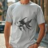 Colorful Swimming Fish SVG Design A colorful illustration of a goldfish swimming in a circular motion.