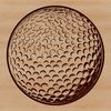 Green Course Icon in Vector Format A simple illustration of a golf ball on a green golf course, suitable for vector design projects.