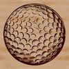 Simple Vector Golf Icon A simple illustration of a golf ball on the green, symbolizing the sport of golf.