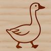A simple vector illustration of a goose in a basic silhouette.