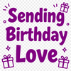 A colorful vector illustration of a happy birthday message in bold font.