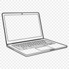 High-Quality Computer Vector Art A detailed illustration of a modern laptop with various connectivity ports.