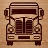 Simple Semi Truck Vector Art A simple line drawing of a semi truck, ideal for vector art and cutting machine designs.